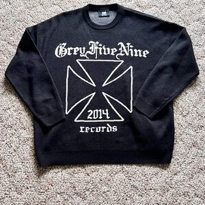 Black & White Five Nine Records G59 Suicide GreyGods Knit Sweater - Size L